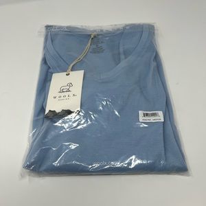 Woolx Aspen V Neck blue jay medium NWT